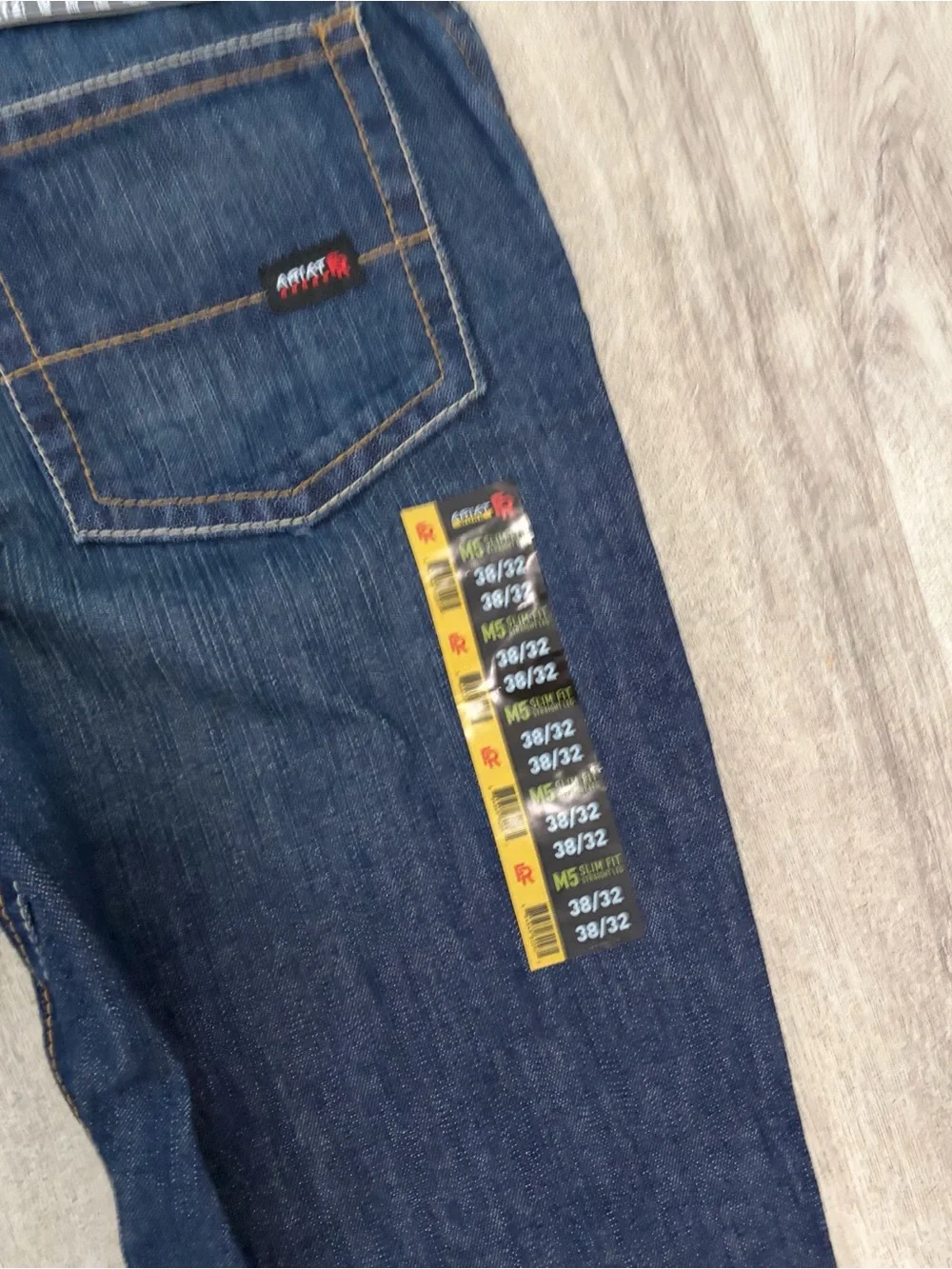 Ariat FR M5 Slim Straight Jeans 38x32 CAT 2 Flame Resistant Work Pants Dark New